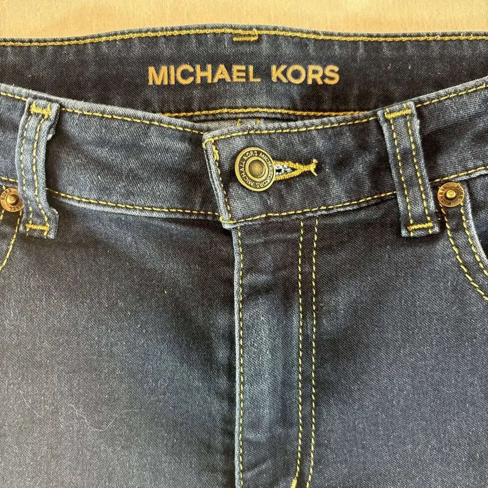 Michael Kors Women's Dark Wash Izzy Skinny Stretch Mid Rise Jeans Size 10